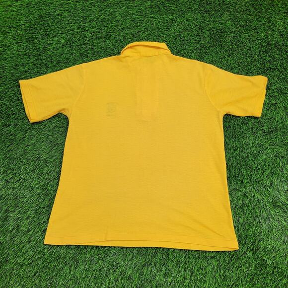 Vintage 80s Pittsburgh Steelers Logo 7 Polo Shirt M/L 21x25 Yellow USA - Picture 9 of 11